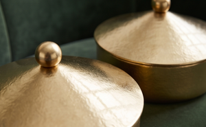 Wholesale Gold Finish Metal Date And Dry Fruit Storage Box Set Minimalist Tabletop Centerpiece Jar - Product Image 4