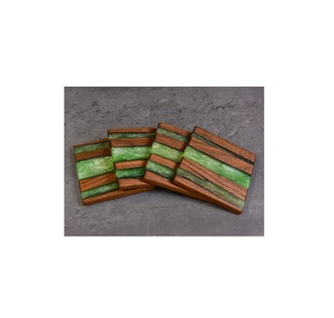 New Designer Wood Resin Joint <b>Coaster</b> <b>Set</b> For Kitchen Home Use Eco-Friendly Table Top Mats Pads Export Quality Wholesale Price - Product Image 5