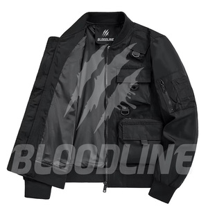 Veste coupe-vent imprimée à manches longues noire pour homme BLOODLINE, vêtements d'extérieur toutes saisons - Product Image 1