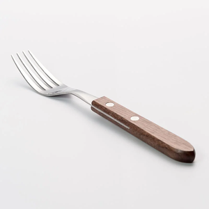 Ensemble de fourchettes de table en acier inoxydable avec manche en bois moderne, 6 pièces, vaisselle, passe au lave-vaisselle, ustensiles de cuisine durables - Product Image 4