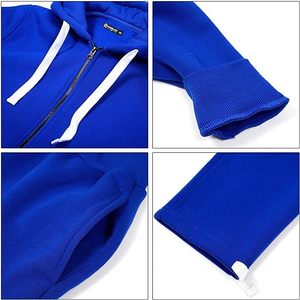 Customized High Quality Unisex Tracksuit 2-Piece Thick <b>Fleece</b> Breathable Hooded Sweatsuit Set Casual Outfit Jogger Sportswear - Product Image 4