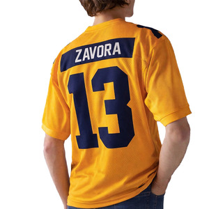 เสื้อฟุตบอลอเมริกันสไตล์ Y2K สีเหลืองตาข่าย พิมพ์ตัวเลข ชุดทีมชาย ทรงโอเวอร์ไซส์ สั่งทำชื่อและหมายเลขได้ สั่งซื้อจำนวนมาก - Product Image 2