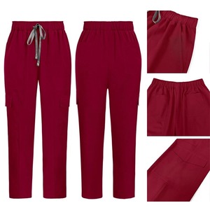2 Piece Medical <b>Scrub</b> <b>Sets</b> V-neck Top and Straight Leg Pants Stretchy Nursing Uniforms Women Wholesale Manufacturer - Product Image 4