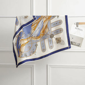 High End Retro Style Satin Luxury Silk Scarves 6A Grade Real Mulberry Silk <b>Soft</b> & Smooth Square Silk Scarf with Gift <b>Box</b> - Product Image 2