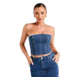 เสื้อผ้าสตรีทแวร์สไตล์วินเทจสุดหรู ทรงหลวม น้ำหนักเบา นุ่มสบาย ทนทาน สวยงาม ใช้งานได้หลากหลาย แฟชั่นเหนือกาลเวลา เสื้อเดนิมผู้หญิง - Product Image 4