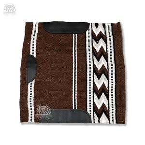 Meilleure vente tapis de selle de cheval occidental en feutre de laine indienne avec patch en daim pour la vente en gros équestre - Product Image 6