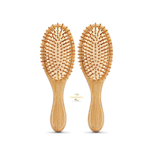 Brosse à cheveux en bambou écologique avec poils naturels pour des soins capillaires durables - Product Image 5