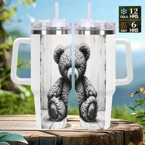 Gobelet isotherme personnalisé de 40 oz pour les clients des cabinets d'avocats, en acier inoxydable, avec motif d'ours - Product Image 2