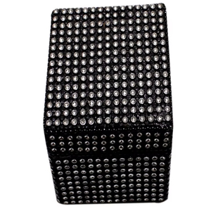 Elegant Silver Embroidered Beaded <b>Storage</b> <b>Trunk</b> with Red Stone Work Decorative Organizer Box for Home Décor Boxes Jewellery - Product Image 1