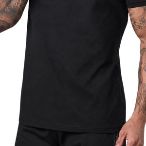 Men’s Taped Jersey Tee Black Cotton Graphic Printed Crew Neck Short Sleeve Casual Breathable Streetwear Summer Fashion T Shirt - Product Image 4