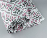 Haute qualité en gros coton tissu impression personnalisée pastèque rose artichaut algues vert indien Floral main bloc imprimé tissu
