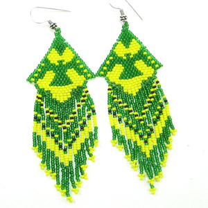 Pendientes Colgantes Cristianos Modernos con Cuentas de Semillas, Bordado con Cuentas, Estilo Artístico Hecho a Mano, Diseño Elegante de HF Crafts - Product Image 3