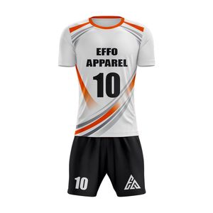 ออกแบบชุดทีมฟุตบอลของคุณเอง เสื้อฟุตบอลปักโลโก้ตามสั่ง ผ้าโพลีเอสเตอร์ 100% คุณภาพสูง ชุดยูนิฟอร์มฟุตบอลผู้ใหญ่แบบ unisex คอวี - Product Image 5