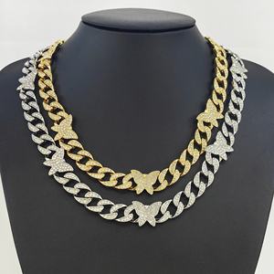 Gold Plated Moissanite S925 Butterfly Link Chain <b>Statement</b> <b>Necklace</b> Hiphop Unisex Everyday Wear - Product Image 6