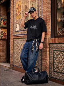 Men's Mesh Baggy Y2K Jersey <b>T</b>-<b>Shirt</b>, Couple Oversized V-Neck Sport Tee Front & Back Logo Print Casual Athletic Top - Product Image 4