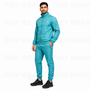 Mens Windproof <b>Waterproof</b> Training <b>Tracksuit</b> 100% Nylon Durable Full Zip Sports Jacket Jogger Pants Two Piece Sportswear Set - Product Image 2