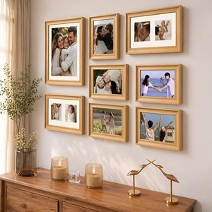 Aqdus Saleem - Sistema de pared para fotos con 8 aberturas, de madera de mango, ecológico y duradero, para galería de fotos, venta al por mayor - Product Image 2