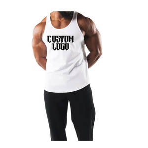 Débardeurs pour hommes avec logo personnalisé, stringer de sport, débardeur de fitness sans manches en coton, respirant, pour la course, l'entraînement, décontracté, gilet de sport - Product Image 1