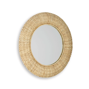 Miroir décoratif rond en jacinthe d'eau, prix avantageux, décoration murale pour salon, provenance Vietnam. - Product Image 1