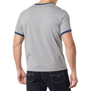 T-shirt Ringer en Coton de Haute Qualité pour Homme, Col et Manches Contrastants, Col Rond, Manches Courtes, Décontracté, Tendance, Logo Personnalisé, OEM - Product Image 4