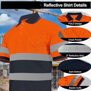 MODMIX Polo de travail haute visibilité pour homme, en polyester respirant, séchage rapide, coupe professionnelle confortable, Needle - Product Image 6