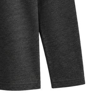 Charcoal Gray JJ Logo Embroidered Long Sleeve Shirt Crew Neck Lightweight Casual <b>Top</b> with Ribbed Cuffs for Sportswear and Club - Product Image 6