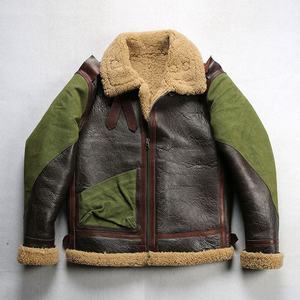 Veste aviateur B3 en cuir véritable pour homme, de qualité supérieure, doublure en coton, coupe-vent, style vintage, pour moto, hiver - Product Image 1