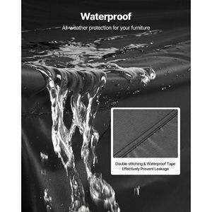 Copertura Impermeabile Resistente 420D per Mobili da Esterno, Set Copertura per Tavolo Rettangolare Grande e Sedie da Giardino - Product Image 4