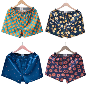 Shorts Boxers Homme 100% Coton Tissé avec Cordon de Serrage, Motif Imprimé Ananas Concombre, Respirant, Taille Élastique, Décontracté - Product Image 6