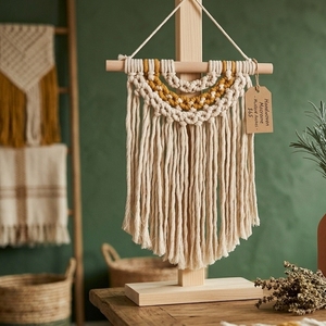Tapiz de macramé hecho a mano con cuerda de algodón, decoración boho para pared, proveedor mayorista de Vietnam para decoración de interiores. - Product Image 6