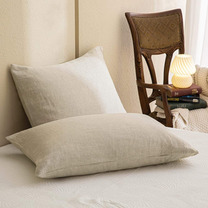 Plain Waterproof 100% Linen 300tc Hotel Use Bed Sheets Duvet Cover Set 5 Pcs 1 Fitted 1 <b>Flat</b> 2 <b>Pillow</b> Cases - Product Image 6