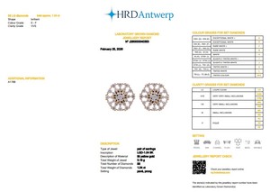 Pendientes de Diamantes Cultivados en Laboratorio, Corte Brillante Redondo, 56 Unidades, Oro Sólido de 9K, Certificados por HRD, para Mujer, Bodas y Fiestas - Product Image 6