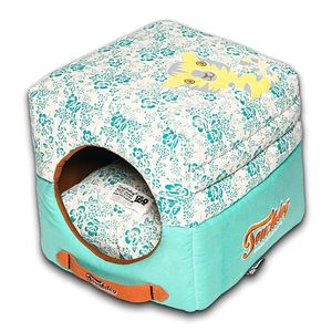 Cuccia per Cani Convertibile 2-in-1 Floral Galore, Letto Reversibile Quadrato Pieghevole, Arredo per Animali Domestici - Product Image 1