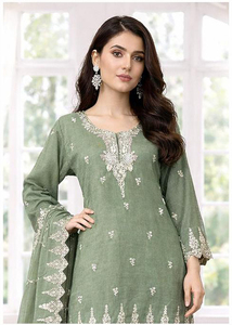 Conjunto de Salwar Kameez Verde Bordado, Ropa Tradicional India y Pakistaní para Ceremonias - Product Image 3