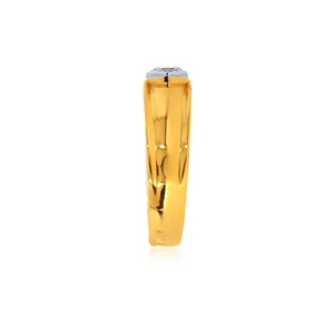 Spherical Simplicity <b>Men</b> Solitaire <b>Ring</b> Premium Yellow Gold Round Diamond Solitaire <b>Ring</b> <b>for</b> Women Classic Bezel Setting Wedding - Product Image 4