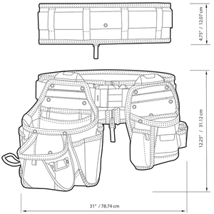 Black <b>Tool</b> <b>Belt</b> With Multiple Pockets And Yellow Accents For Carpenters Electricians Framers Handyman - Product Image 6