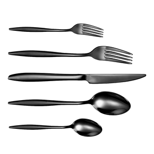 Ensemble de couverts de table modernes en acier inoxydable à finition lisse pour mariages, banquets et dîners familiaux décontractés - Product Image 3