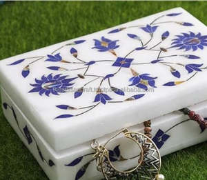 Boîte à bijoux artisanale en marbre naturel, fabriquée à la main, peinte à la main, traditionnelle, durable, décorative, pour femmes, mariage - Product Image 5
