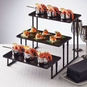 Expositor de postres dorado, expositor de buffet, soporte elevado para pasteles, mesa de exhibición para catering, expositor de postres metálico - Product Image 3