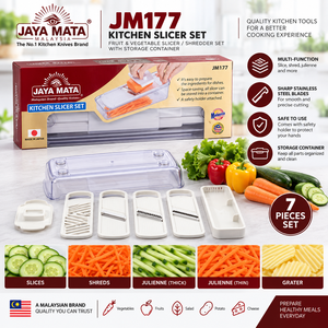 ชุดเครื่องตัดผักในครัว 7 ชิ้น JAYA MATA JM177 พลาสติกแบบแมนนวล มัลติฟังก์ชั่น ทำความสะอาดง่าย - Product Image 6