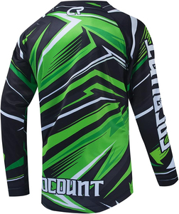 เสื้อทีมแข่ง BMX แบบซับลิเมชั่นเต็มตัว ขนาดใหญ่พิเศษ แห้งเร็ว ป้องกันรังสียูวี ผลิตจากวัสดุโพลีเอสเตอร์/ไนลอน สีและโลโก้สั่งทำได้ - Product Image 2