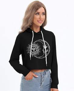 Sweat-shirt à capuche court pour femme avec logo personnalisé – Léger, décontracté, style streetwear - Product Image 5