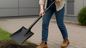 Bêche de jardinage en fer (Belcha) |   Bêche en métal robuste pour le creusement, l'agriculture et la construction, légère, à long manche, pour l'agriculture - Product Image 5