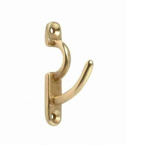 Classic Brass Wall <b>Hook</b> Single Coat Hanger Rust Resistant Metal <b>Hook</b> <b>for</b> Clothing Storage Installation with Drill - Product Image 3