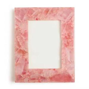 Cadre photo en pierre de quartz rose artisanal, cadre en cristal de luxe, article cadeau personnalisé, vente en gros, cadre cadeau - Product Image 4