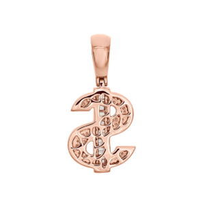 10K <b>Solid</b> Rose <b>Gold</b> Baguette Diamond Dollar Sign <b>Pendant</b> 1.35" Charm 0.62 CT Channel Set Hip Hop Men's Jewelry - Product Image 3