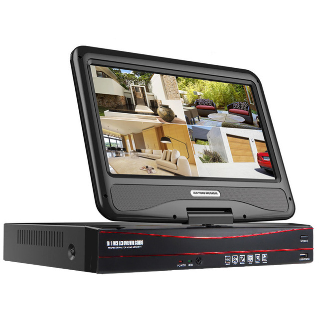 4ch  AHD Dvr with 10 Inch  Monitor for HD Video CCTV Camera Security System