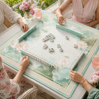 Tapis de Mahjong Américain Lotus de 33 Pouces en Néoprène Premium Antidérapant – Housse de Table Design Original Personnalisable OEM – Vente en Gros – Cadeau Idéal pour Soirées Jeux