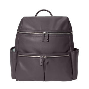 Sac à dos à langer vintage en cuir véritable personnalisé par le fabricant, convertible en sac de voyage pour bébé, avec fermeture éclair, poignée souple et grande capacité - Product Image 4