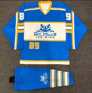 เสื้อฮอกกี้คอวีแบบสั่งทำพิเศษ OEM ปี 2026 ชุดกีฬาไซส์ใหญ่สำหรับผู้ใหญ่ ชุดฮอกกี้น้ำแข็ง พิมพ์ลายด้วยความร้อน - Product Image 1